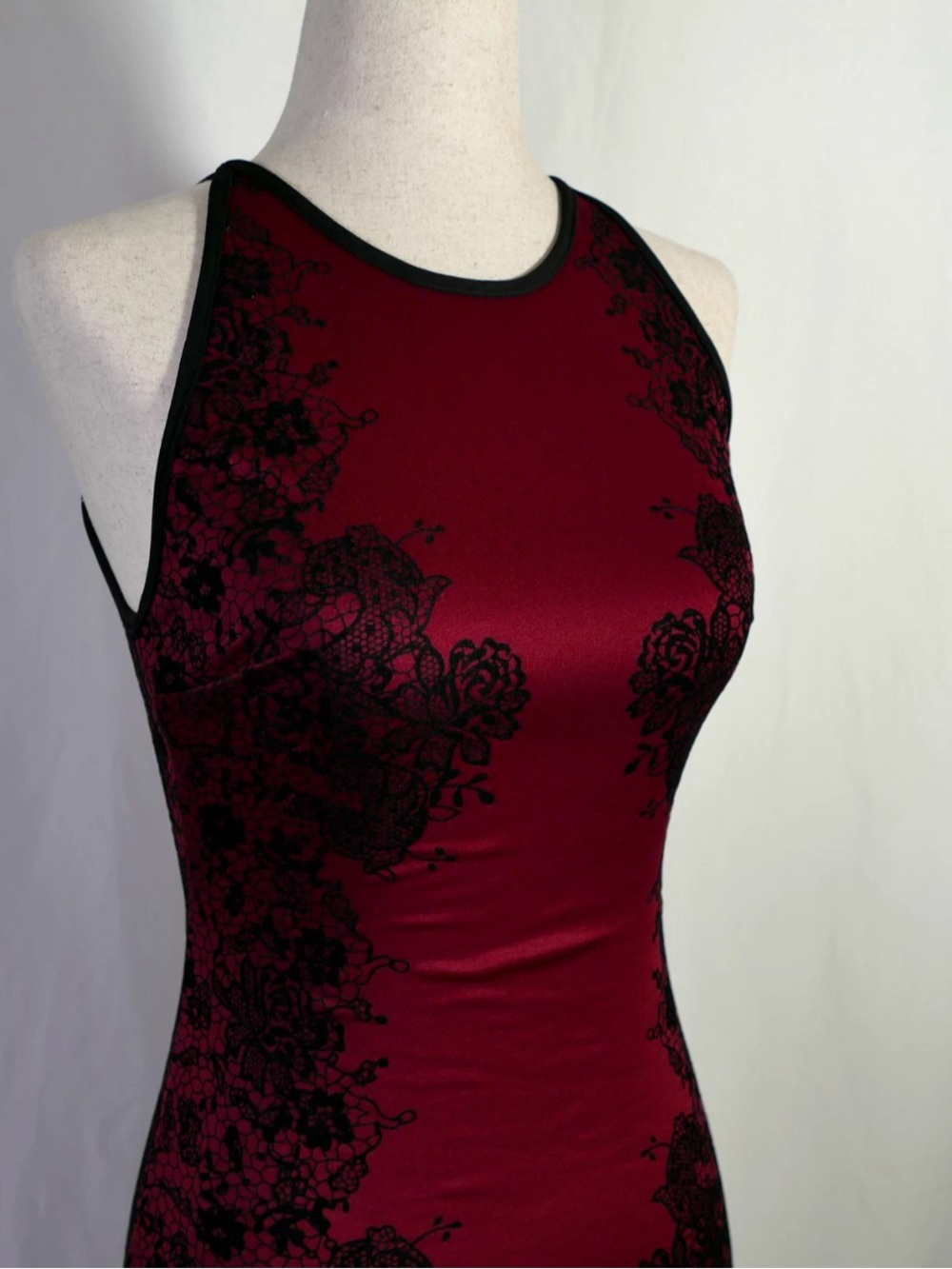 VTG B Darlin Y2K Fairy Grunge Whimsigoth Velvet Burnout Maxi Dress Sz 9/10 Vamp